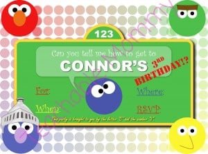 Sesame Street Birthday Invitations
