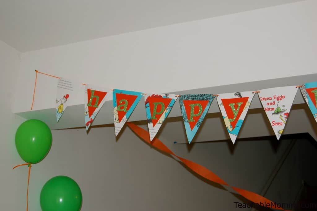 Green Eggs and Ham Birthday Party Decorations, Green Eggs and Ham Banner, DIY Birthday Banner