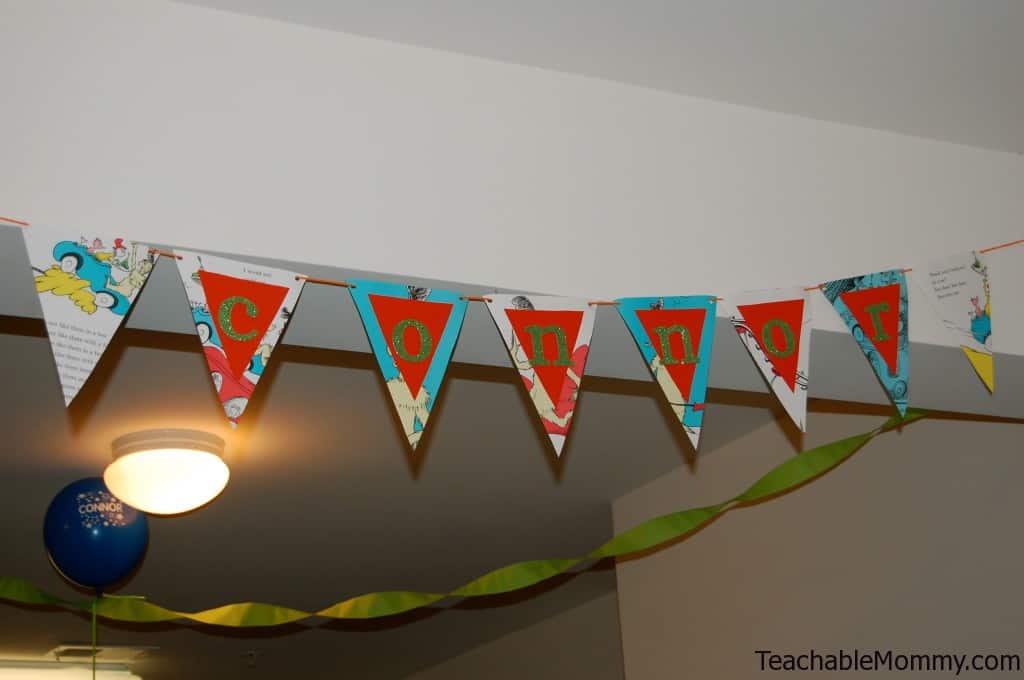Green Eggs and Ham Birthday Party Decorations, Green Eggs and Ham Banner, DIY birthday banner