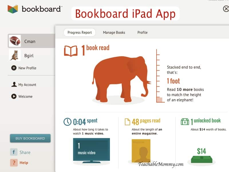 Bookboard iPad reading app for kids, iPad apps for kids