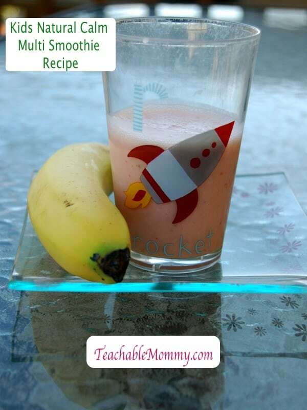 Natural Vitality Giveaway! Kids Natural Calm Multivitamin, calming kid's smoothie recipe 