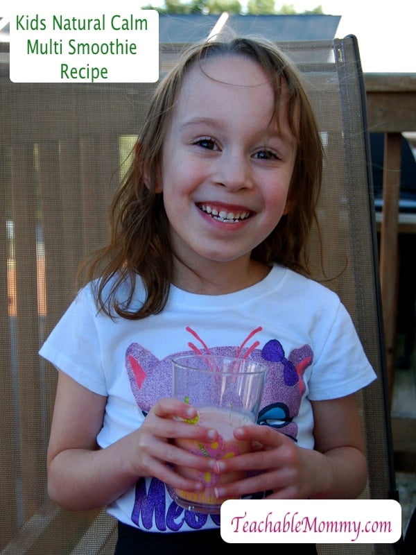 Natural Vitality Giveaway! Kids Natural Calm Multivitamin, calming kid's smoothie recipe 