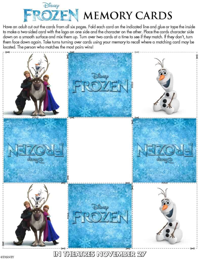 Frozen Memory Game Free Printable!