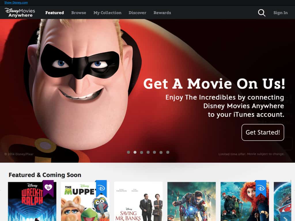 Disney Movies Anywhere App, Free The Incredibles movie, Free Frozen download