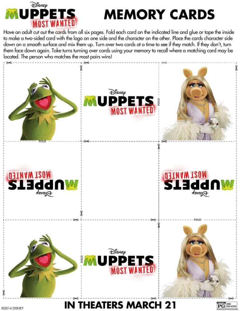 Muppet Memory Game, free Muppets printables