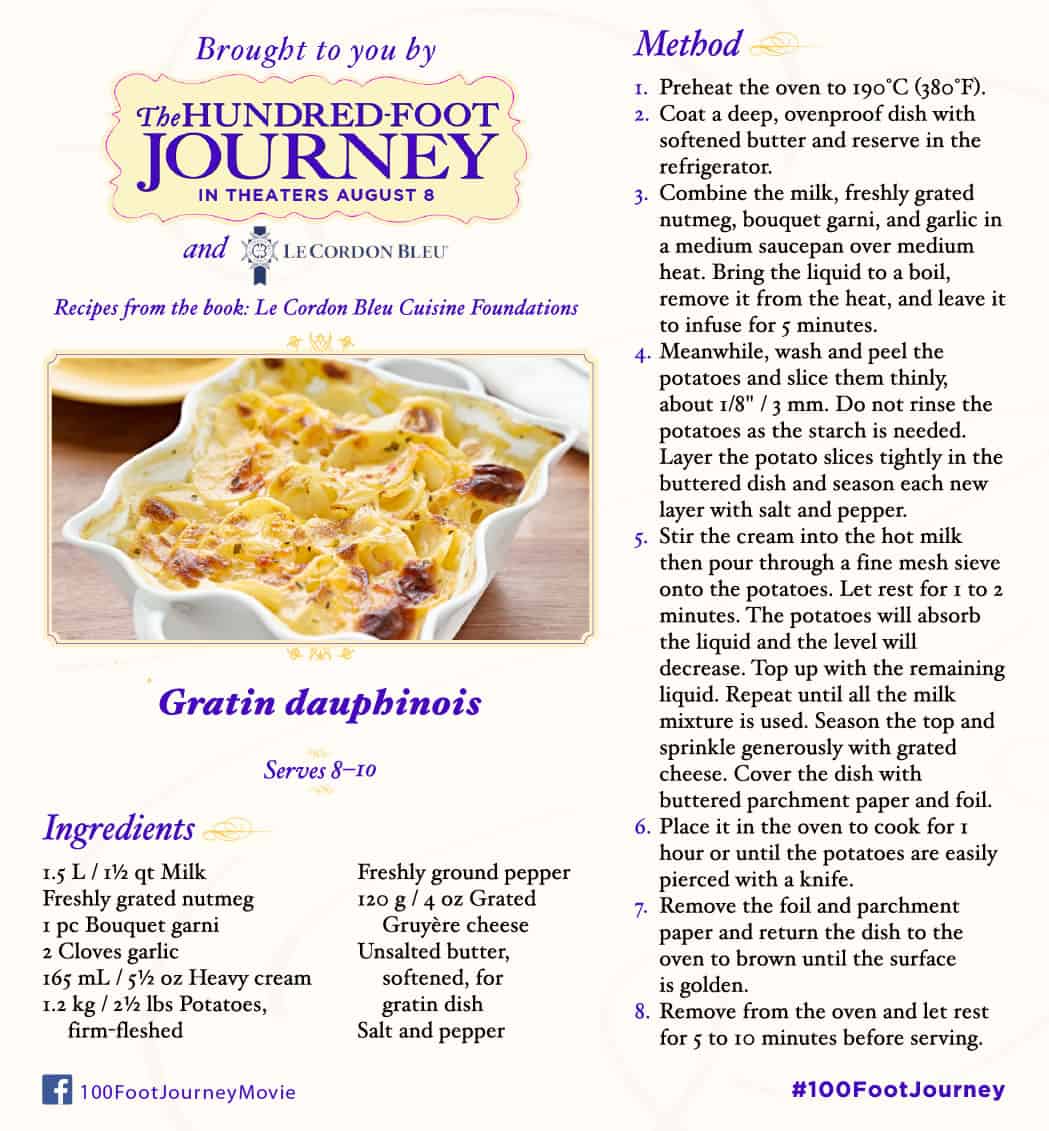 Gratin dauphinos recipe, 100 Foot Journey Recipes