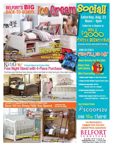 Belfort Furniture Back To School Event Saturday August 23 With