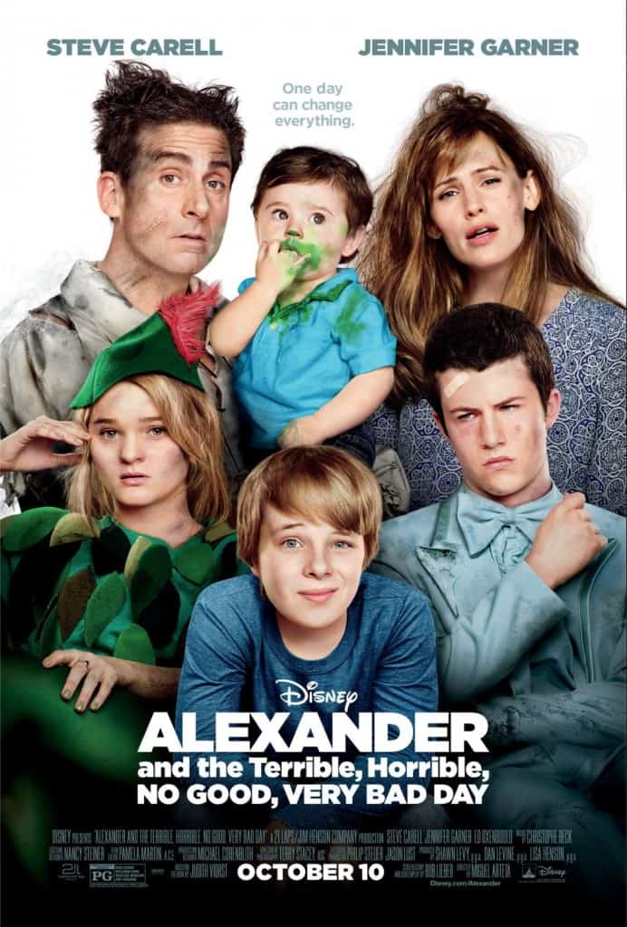 Alexander and the Terrible, Horrible, No Good, Very Bad Day movie trailer, images, activity sheets, free printables 