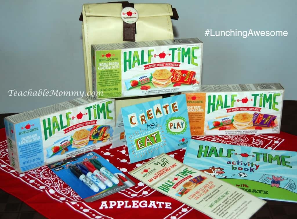 Half Time Giveaway. Applegate Giveaway, #LunchingAwesome, Easy Kid Lunches