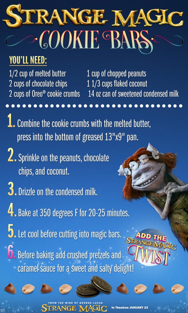 Cookie Bars, Strange Magic Free Printables, Strange Magic Birthday Party