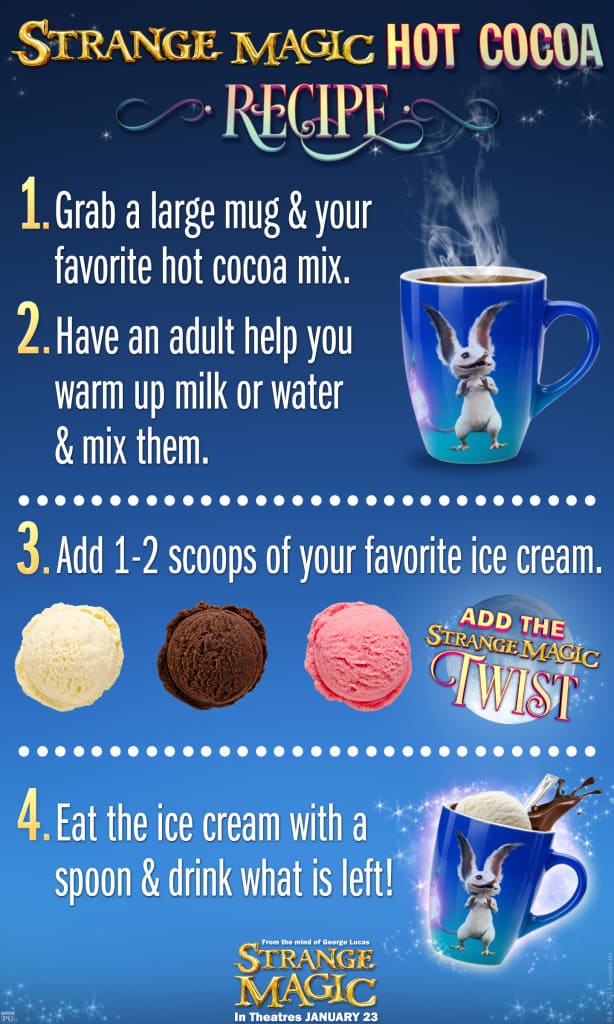 Hot Cocoa, Strange Magic Free Printables, Strange Magic Birthday Party