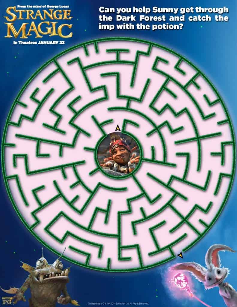 Maze,  Strange Magic Free Printables, Strange Magic Birthday Party