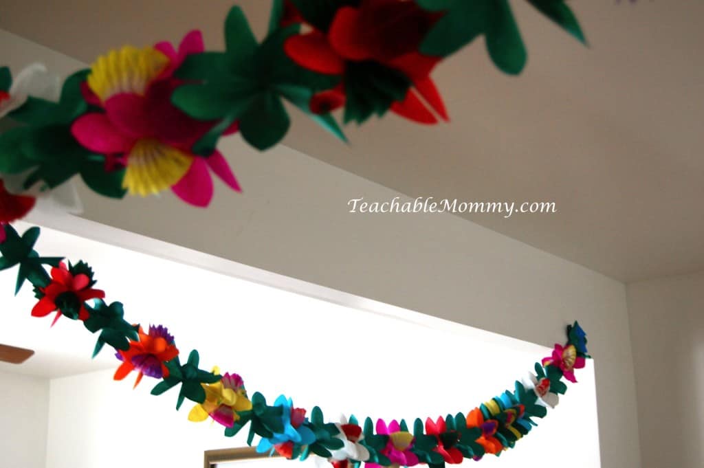 Tinkerbell Birthday Party, Tinkerbell Party, Tinkerbell party food, Tinkerbell Decorations, Pixie Hollow party, oriental trading flower garland