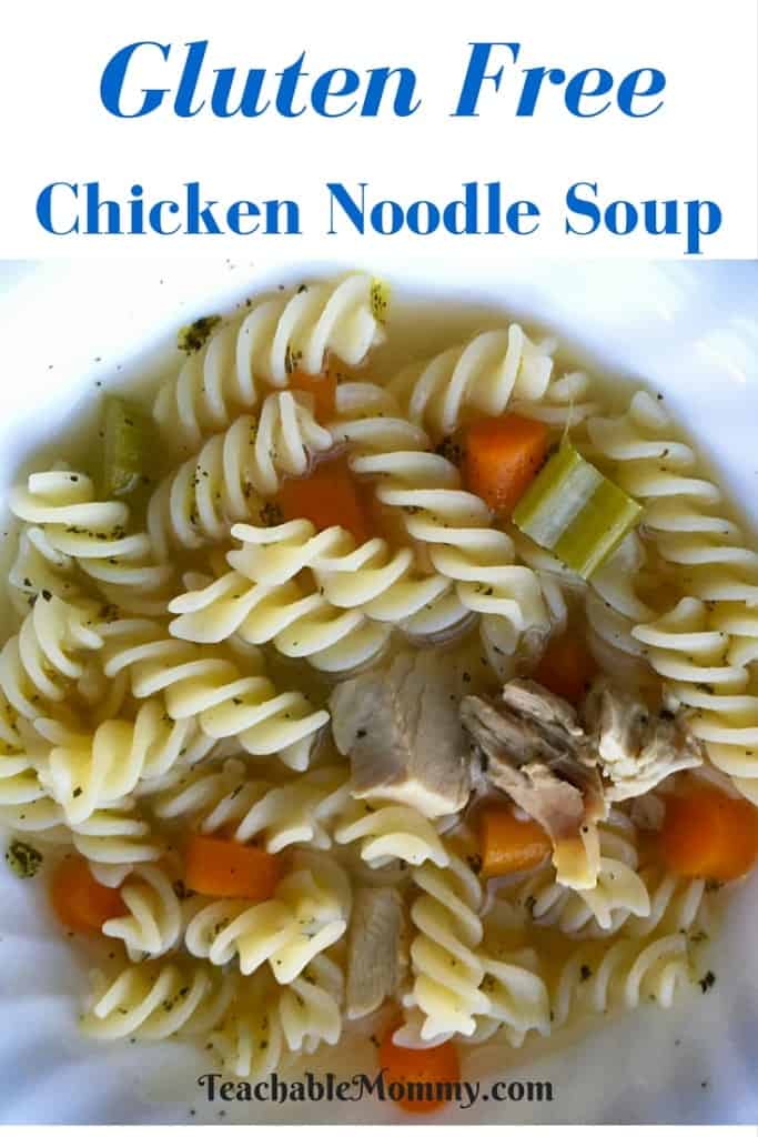 Gluten Free Chicken Noodle Soup, Slow Cooker Chicken Soup, Slow Cooker recipes, Gluten Free recipes, Gluten Free Slow Cooker recipes, Chicken Noodle Soup