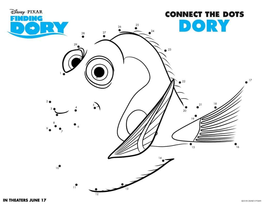 Finding Dory Free Printable Activities, Finding Dory Coloring Pages, Finding Dory Free Download, Finding Dory