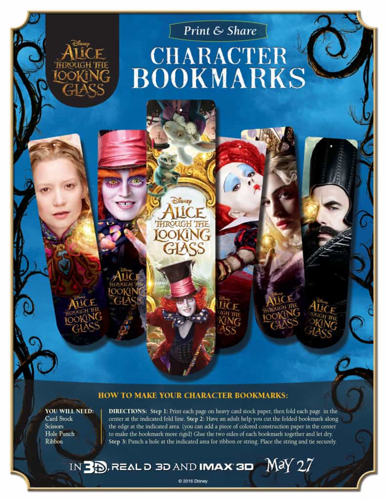 Alice Through The Looking Glass, Alice Through the Looking Glass Free Printable Activities, Free Disney Printables, Alice in Wonderland Coloring Sheets, Free Disney Coloring sheets