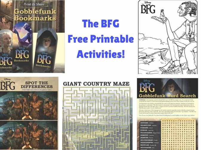 THE BFG Free Printable Activities, The BFG free coloring sheets