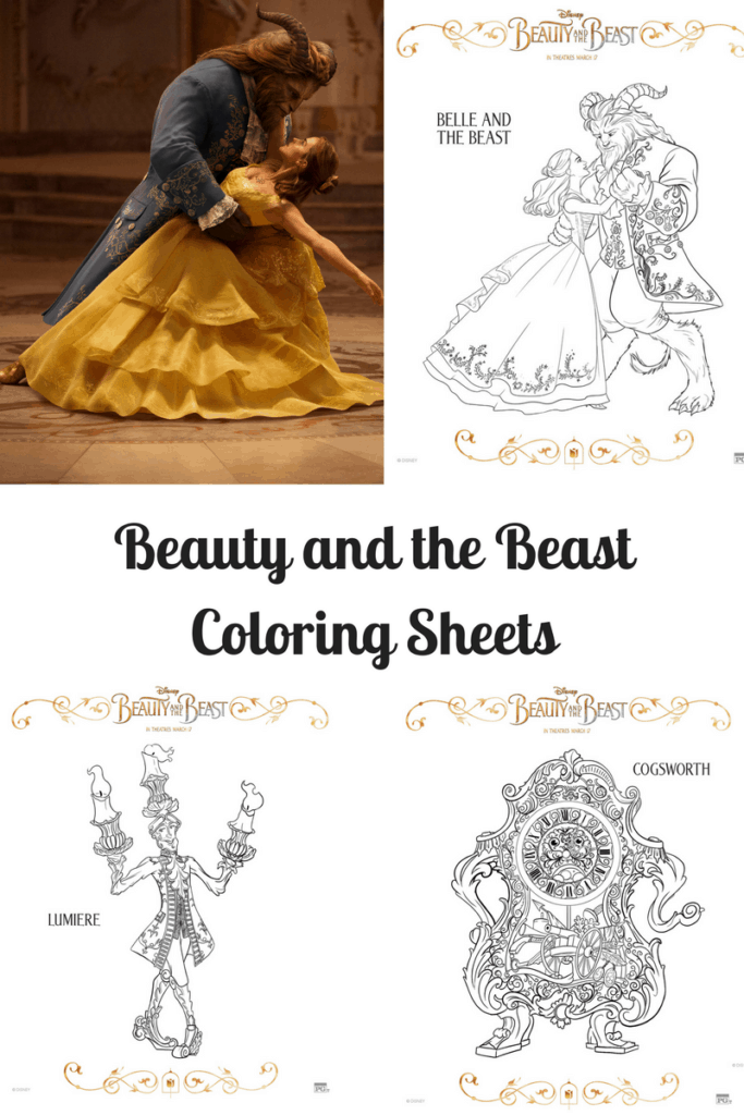 Beauty and the Beast Coloring Sheets