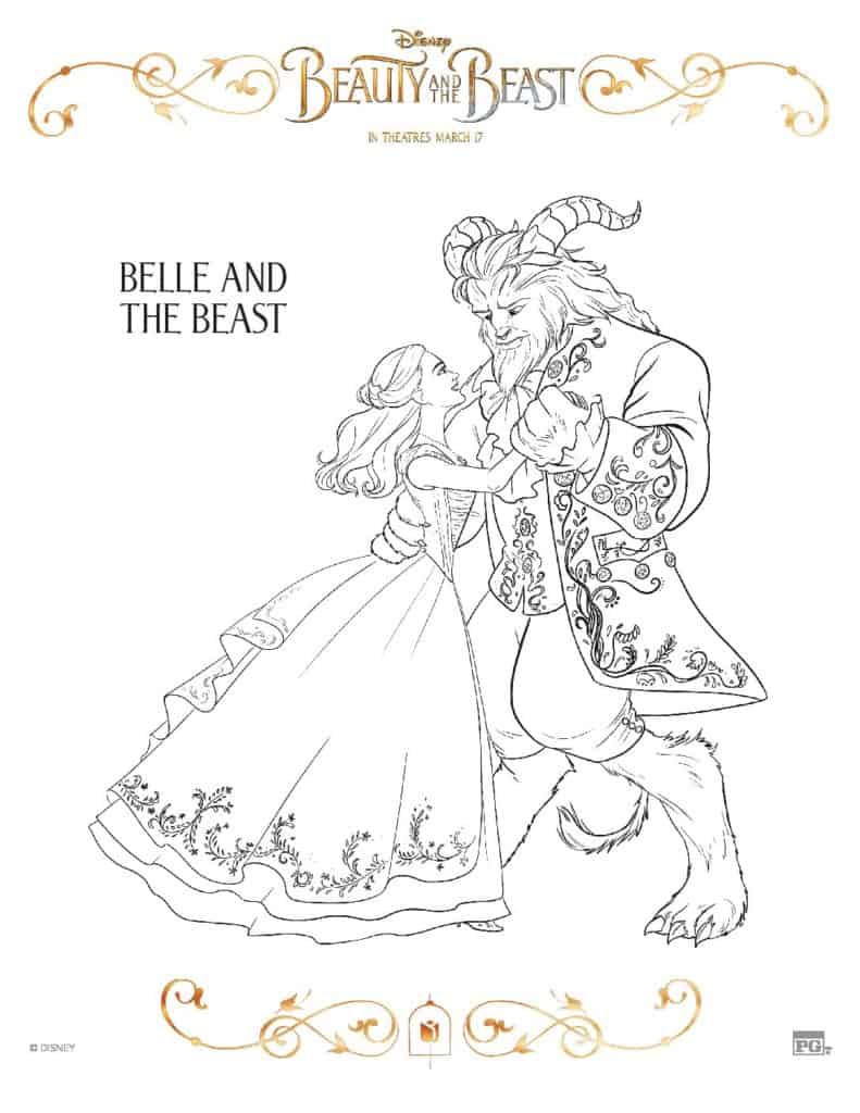 Beauty and the Beast Coloring Sheets