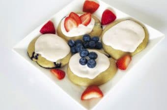Blueberry Breakfast Cookies with Cream Cheese Yogurt Frosting