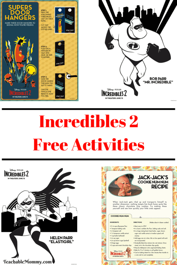 Incredibles 2 Free Printable Activities