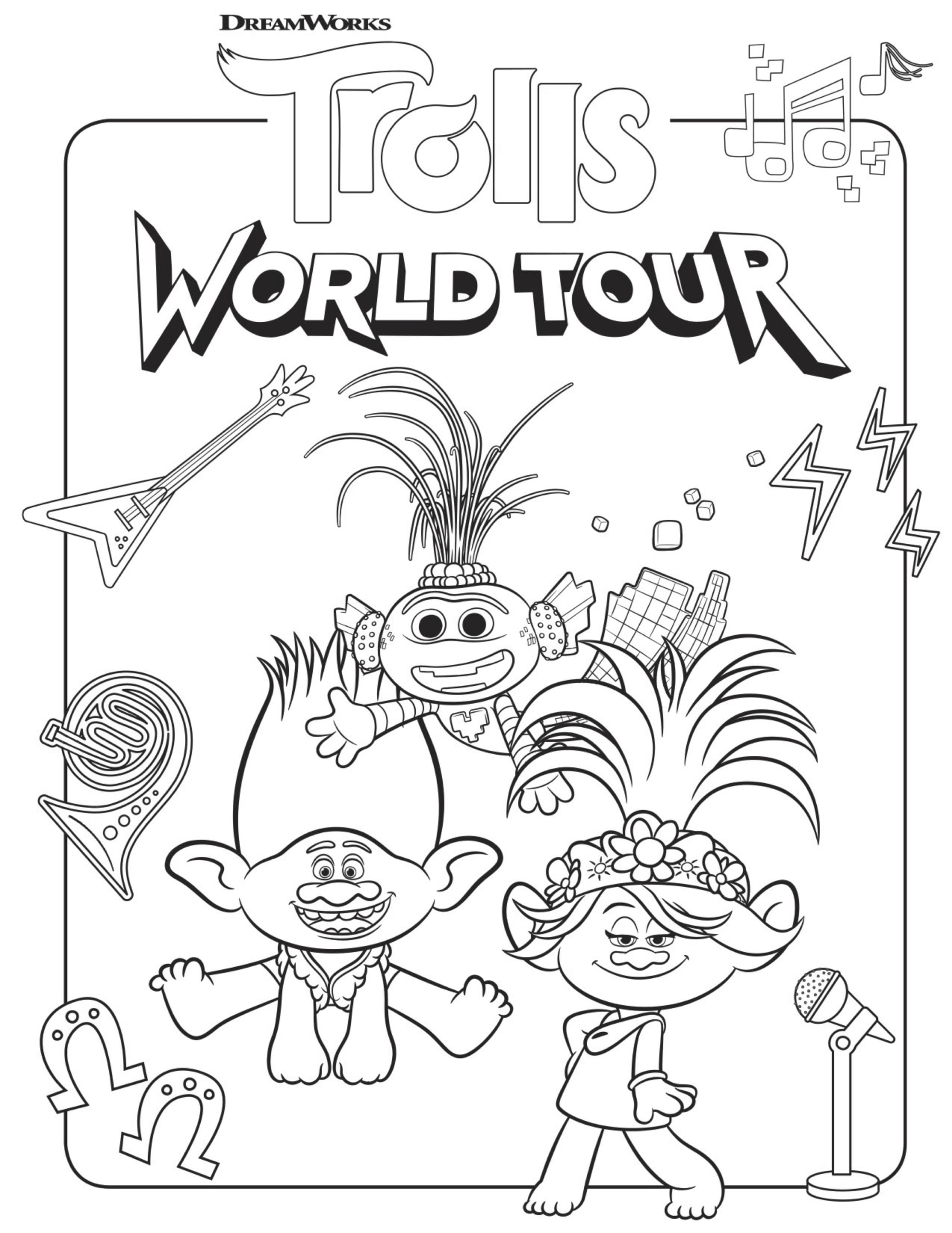 free Trolls World Tour printable activities