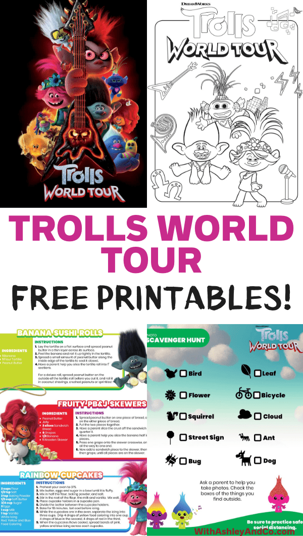 Free Trolls World Tour Printable Activities
