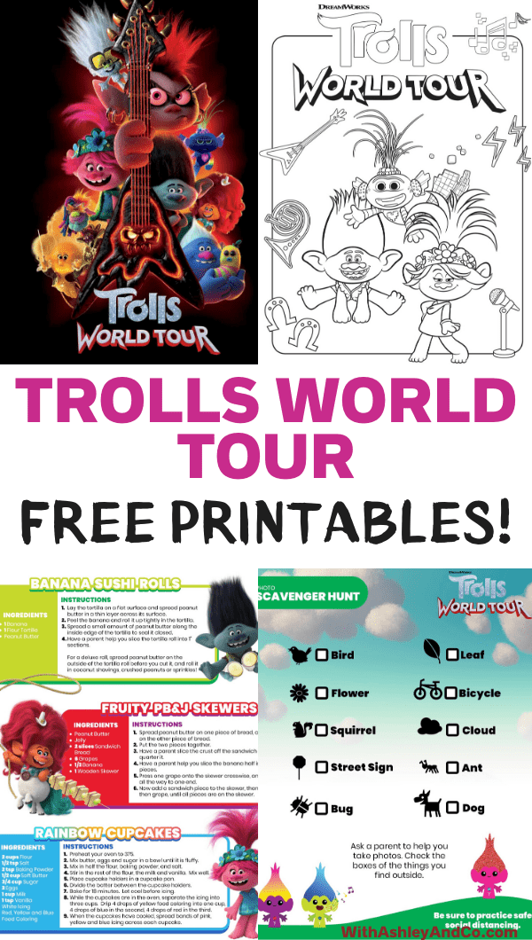 free trolls world tour printable activities