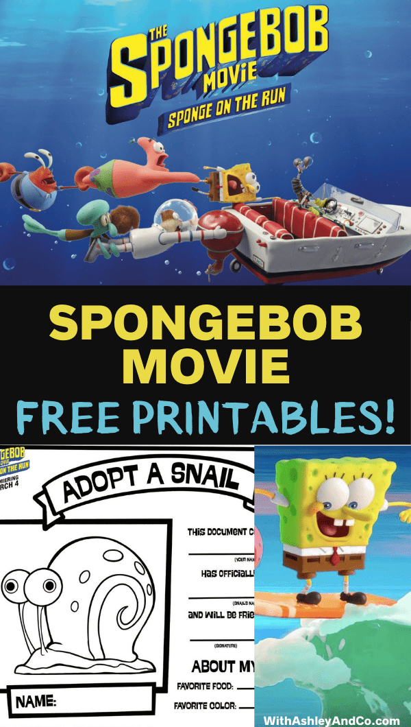 The SpongeBob Movie Free Printable Activities