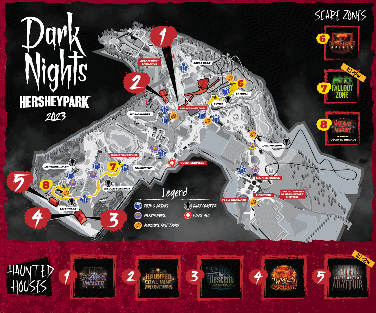 Hersheypark Dark Nights 2023 Map